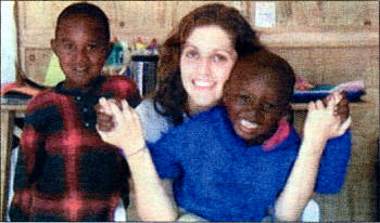 Kelly with some of the children from the Rock of Joy Children's Centre