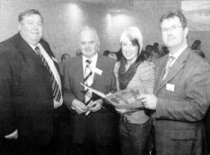 L-R Alderman Paul Porter, John McStea, Old Warren, Joanne Mackey, Project Manager and Jeffrey Donaldson, MP MLA.