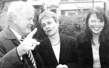 Mayor Trevor Lunn and City centre Manager Patricia Elliott with Margaret Ritchie. US2007-526C0