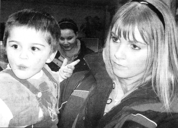 Laura Matchett with a Romanian child