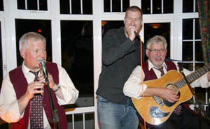 Jonathan McMaster pictured accompanying his father Noel as Bakerloo Junction perform their final show at the Ivanhoe Hotel.