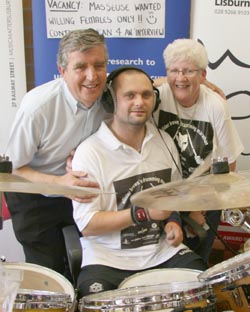 Record breaker Allister Brown is congratulated by proud parents Nigel and Maureen after reaching the 100-hour mark.