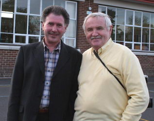 Dr Harold Harvey pictured with his cousin and lifelong friend John Kelly at an �Open Night� at Tullymacarette Primary School on Friday 1st June 2007, prior to the closure of the school.