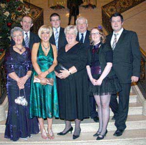 L to R: (front row) Margaret Cummins, Alison Cummins, Patricia Ross and Lyndsay Murray. (back row) David Cummins, Mark Ross, Alan Ross and Colin Ross.