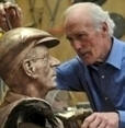 ohn Sherlock inspects the Harry Ferguson sculpture at the Bronze Foundry in Dublin.