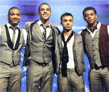JLS following their performance of Take That's A Million Love Songs on last week's show.