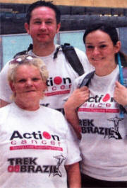 Susan Maguire, Chris Keenan (Action Cancer Charity Rep) and Colleen Clarke off for Brazil in aid of Action Cancer.