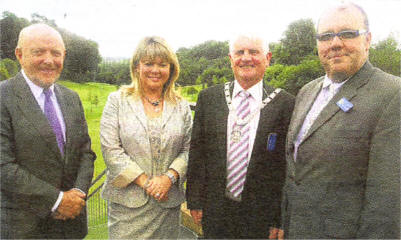 Sandra McCabe with John Mcllroy (president elect), Billy Rogan (past president) and Trevor Stewart (vice president)