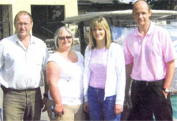 Bert Stewart, Ann Stewart (PTA Secretary), Heather Hawkins (PTA Chairman), Gavin Hawkins � setting up the course for the day.