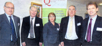 Attending Queen's University's Roadshow were (from left) Tom Edgar, Northern Ireland Technology Centre, Queen's; Seamus Scullion, Hilden Brewery; Dr Mary Flynn, Knowledge Transfer Centre, Queen's; Brian McCann, Clarehill Plastics Ltd; and Neil Stewart, Seagoe Technologies Ltd