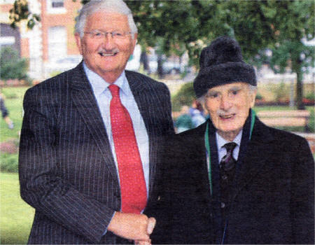 At the official opening of the Historic Castle Gardens, is the Deputy Mayor, Or Ronnie Crawford with Dr Samuel Semple, Freeman of the City of Lisburn and guest at the occasion.