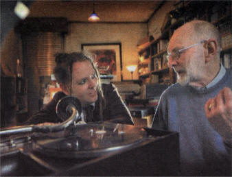 Peter Wilson (Duke Special) with Dad Trevor at No Alibis Bookshop, Belfast