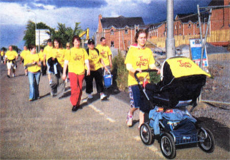 The walkers arriving in Lisburn last Friday