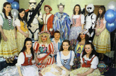 The cast of Cinderella with the Storm Troopers.