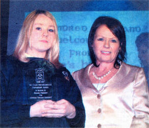 Ms Imelda Jordan with Special Endeavour award winner Natasha Doyle.
