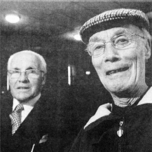 Chatting before the show Mr Joseph Ross aged 83 (left) and John Wesley Mehaffy aged 75 at Thiepval Barracks.