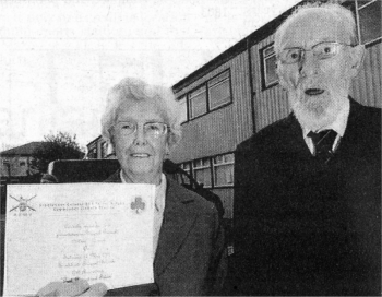 Cecil and Maureen Bruce show their ticket before entering Thiepval Barracks to watch the presentation.