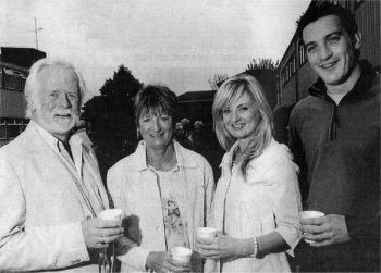 Enjoying the refreshments before the start of the presentation were George Monteith, Liz Finlay, Clare Cassidy and Alistair Finlay.