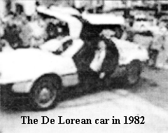 The De Lorean car in 1982