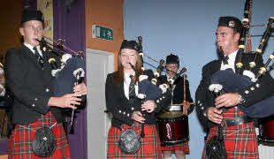 Waringsford Pipers William Wallace, Deborah Elliott and Ivor Bingham  