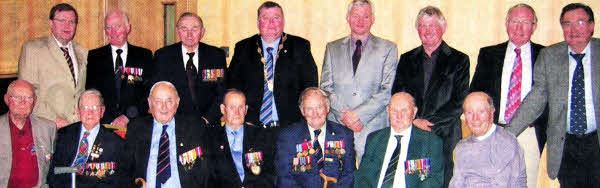 Veterans with the Deputy Mayor, Alderman Paul Porter and Councillor Jonathan Craig. The Rotary Club of Lisburn was represented on the evening by Mr. Dale Orr, (Second Vice President), Mr. David Browne, (Secretary), and Messrs Brian Burke, George Christy and Liam McCartney.