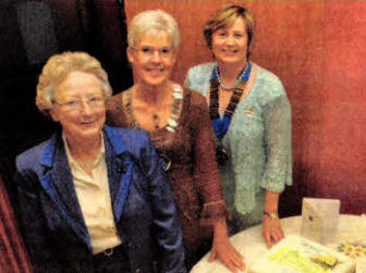 At the Maghaberry Women's Institute 60th Anniversary evening are founder member Mary Lewis, Federation Chairman Ethel Patterson, and President Ann Henning US4209- 401PM Pic by Paul Murphy