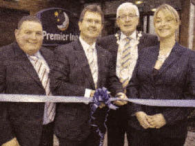 At the official opening are (L-R) Keith Freeman, General Manager Premier Inn Northern Ireland, Jeffrey Donaldson MP MLA, Allan Ewart, Mayor of Lisburn and Jill Moore, Manager Premiere Inn and Linen House Restaurant. Picture by Brian Thompson/Presseye.com.