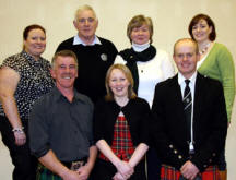 Waringsford and Tullyniskey Rural Community Development Association.  L to R: (front row) John Wallace, Roberta Ferguson (Chairperson) and Alan Kerr (Treasurer). (back row) Jane Wallace, Frank Wallace, Elizabeth Elliott and Sara Wallace (Secretary).