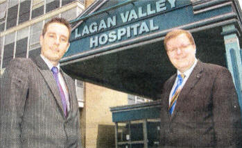 Paul Givan and Jonathan Craig outside the LVH