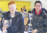 Adam Houston with the McBride Cup, Jonathan Houston with the Cunningham Cup.