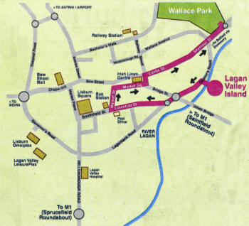 The route of the parade this year sees it leaving from Lagan Valley Island and continuing along Linenhall Street, Market Street, Market Square, Castle Street, Seymour Street, finishing at Wallace Park. 