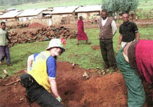 Olivia is hard at work on the new homes in Debre Markos, Ethiopia.