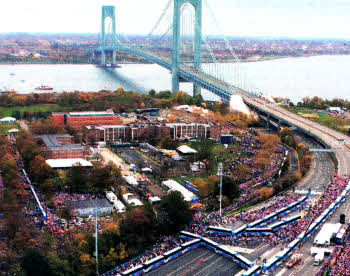 The New York Marathon start line.