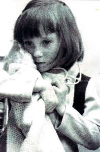 Little June aged 4 after her live saving heart operation in December 1970.