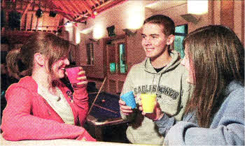 Young people enjoying a coffee at the Logic Cafe, Moira. US0310-525cd