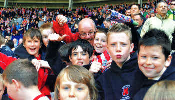 A section of the Lower Maze tour party in the Sunderland Stadium.
	