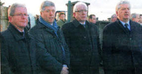 At the funeral of Lisburn Councillor Peter O'Hagan last Sunday are L to R: Castlereagh SDLP Councillor Brian Hanvey, Lisburn SDLP Councillor Brian Heading, Lisburn Mayor Councillor Allan Ewart and South Belfast MP Dr Alasdair McDonnell MLA.