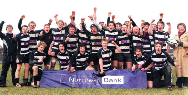 Wallace celebrate their win over Regent House. Pic by Matt Mackey/Presseye.com.
