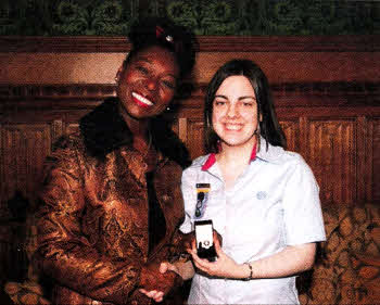 Alison alongside Baroness Floella Benjamin at the Queen's Guide ceremony.