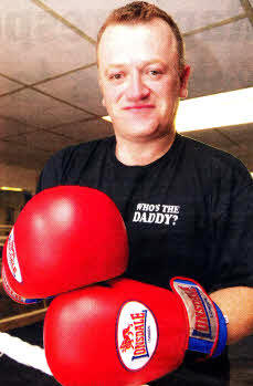 Nicky Fullerton training for the charity boxing match.
