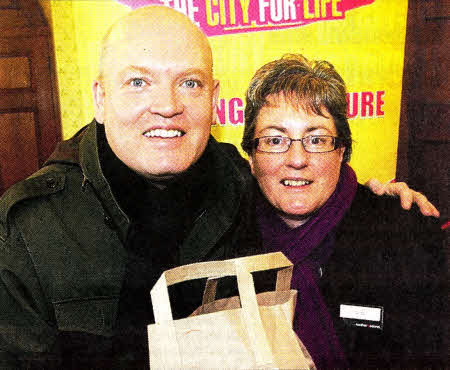 Ed Booth and Linda Murray from the Hillsborough Tourist Information Centre getting ready to show representatives from other NI tourist offices some of the village's hidden gems during a walkabout tour. US4810-531cd