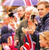 Applause for the Royal Irish Regiment as the parade through Lisburn gets underway. US2111-577cd