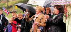 Applause for the Royal Irish Regiment as the parade through Lisburn. US2111-545cd