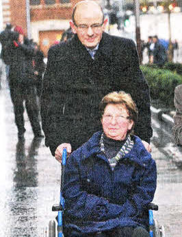 Jennifer's parents Andy and Pat leave court after the sentencing.