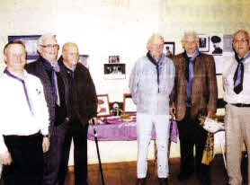 Enjoying the reunion, from left are: Group Scout Leader Mervyn Flemlng, Jim Johnston, Joe Turner, Billy Waring, Tommy Thompson and Jim Hilland.