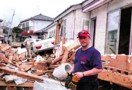 Watch Commander Mark Smyth, who was the only UK Firefighter on the assignment to Japan.