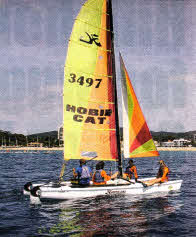 Friends' pupils enjoy their experience on the Catamarans off Palamos Beach in Spain during their recent Watersports Trip.