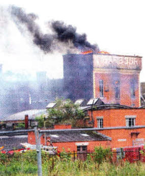 The fire at Hilden Mill.