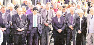 Lisburn City Centre fell silent on Saturday morning as a mark of respect for murdered PSNI Officer, Constable Ronan Kerr.