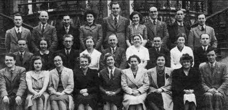 Lisburn Technical College staff (1948). Photo supplied by Joe Kennedy (left in back row).